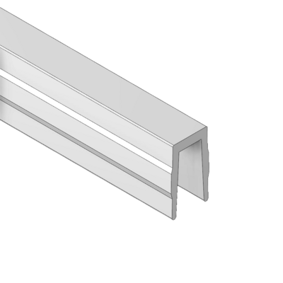 61-010-1 MODULAR SOLUTIONS PVC COVER PROFILE BLACK, 2M
